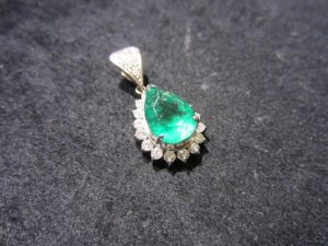 エメラルド　Pt900　ペンダントトップ