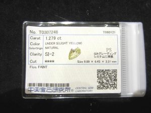 ペアシェイプ　ダイヤルース　1.279ct