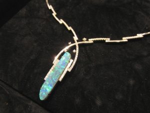 K18WG　ボルダーオパールネックレス