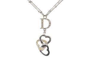 クリスチャンディオール　ロゴ　トリプルハート　2連ネックレス