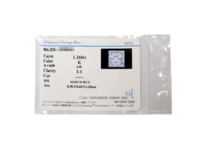 ダイヤモンド　プリンセスカット　ダイヤルース　1.26ct