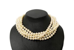 パール　シルバー　5連ネックレス　7.5mm～7.9mm