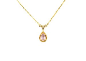 ヴァンドーム青山　K18YG　ピンクトパーズ　ダイヤモンド　ネックレス